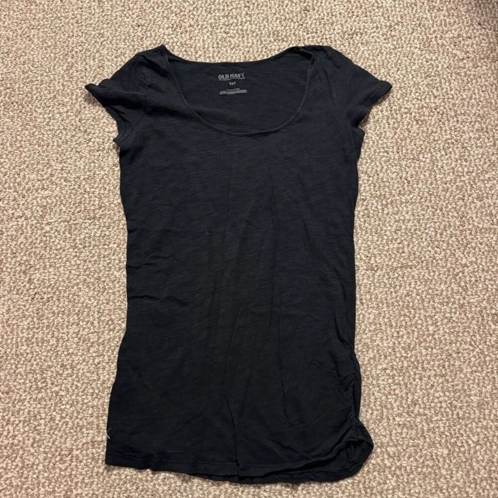 Old Navy Maternity Scoop Neck Short Sleeve Top Black Size Small
